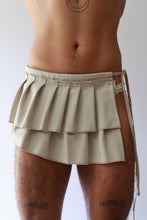 Load image into Gallery viewer, Beige Pleated Mini Skirt
