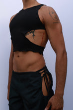 Load image into Gallery viewer, Black Cutout Crop Tank Top
