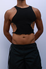 Load image into Gallery viewer, Black Cutout Crop Tank Top
