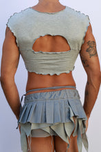Load image into Gallery viewer, Gray Cutout Crop Top
