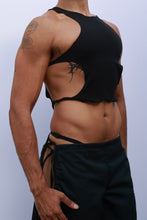 Load image into Gallery viewer, Black Cutout Crop Tank Top
