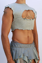 Load image into Gallery viewer, Gray Cutout Crop Top
