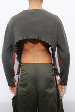 Load image into Gallery viewer, Dark Gray Crop Sweater
