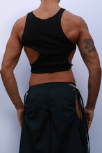 Load image into Gallery viewer, Black Cutout Crop Tank Top
