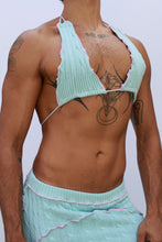 Load image into Gallery viewer, Aqua Triangle Halter Top
