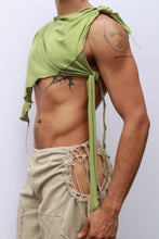 Load image into Gallery viewer, Green Asymmetric Crop Top
