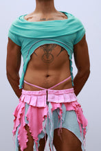 Load image into Gallery viewer, Aqua Reworked Crop Top

