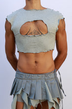 Load image into Gallery viewer, Gray Cutout Crop Top
