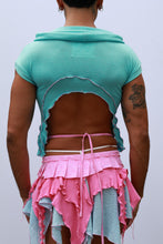 Load image into Gallery viewer, Aqua Reworked Crop Top

