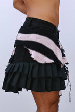 Load image into Gallery viewer, Black &amp; Pink Stripes Skirt
