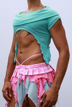 Load image into Gallery viewer, Aqua Reworked Crop Top
